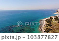 Aerial view of beautiful costal shore in Vlore, Albania 103877827