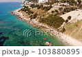 Aerial view of beautiful costal shore in Vlore, Albania 103880895