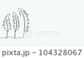 Self-drawing animation of continuous drawing of one line of feathers 104328067
