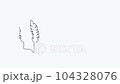 Self-drawing animation of continuous drawing of one line of feathers 104328076