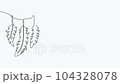 Self-drawing animation of continuous drawing of one line of feathers 104328078