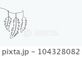 Self-drawing animation of continuous drawing of one line of feathers 104328082