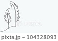 Self-drawing animation of continuous drawing of one line of feathers 104328093