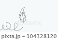Self-drawing animation of continuous drawing of one line of feathers 104328120