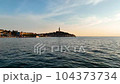 Rovinj, Croatia. Aerial view. Old historic buildings in the bay. Harbour with boats. 104373734
