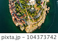 Rovinj, Croatia. Aerial view. Old historic buildings in the bay. Harbour with boats. 104373742
