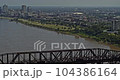 Memphis Tennessee Aerial v28 drone reveal shot from three iconic bridges over mississippi river revealing the vast expanse waterfront downtown cityscape - Shot with Inspire 2, X7 camera - August 2020 104386164