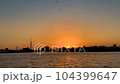 Timelapse of the riverbank and Skytree from dusk to night 104399647