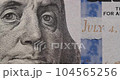 American one hundred dollar paper banknote in close up macro. Hundred USD cash macro view. 100 Dollar Cash. Hundred Dollar Closeup. 100 USD Bills. Concept Finance Business Investment Success. 104565256