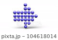 Blue arrow pointing right. Dot pattern. A concept representing the next generation or moving forward. Blue arrow pointing right. Dot pattern. A concept representing the next generation or moving forward. 104618014