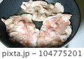 Grilled Pork with Ginger Pork grilled in a frying pan 104775201