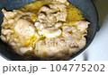 Grilled Pork with Ginger Pork grilled in a frying pan 104775202