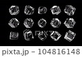 Ice Cubes on black background. Seamless animation. 104816148