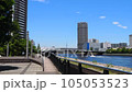 藍天的東雲水壁 巡洋艦在東雲運河上行駛 105053523
