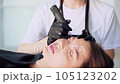 Cosmetic procedure permanent eyebrow makeup. Eyebrow tattooing 105123202