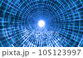 Futuristic tunnel gradually approaching the exit - stock footage 105123997