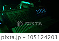 The numbers on the display change. Close-up of a vintage electronic device. 105124201
