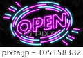 pink and blue neon open sign 105158382