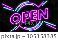 pink and blue neon open sign 105158385