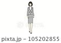 スーツを着た女性　正面　歩くループアニメーション　白背景 105202855