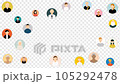 Image of people's icons appearing one after another, copy space in the center 105292478