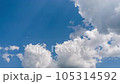 Timelapse of a blue sky with white clouds. Bright summer day 105314592