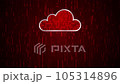 3D red cloud glowing shining with red binary code encryption data, Privacy security protection network encode decode online access concept 105314896