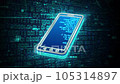 3D blue mobile glowing shining with blue binary code encryption data, Privacy security protection network encode decode online access concept 105314897