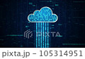 3D blue cloud system with binary code encryption, Data upload download to cloud system, Privacy security protection network encode decode online access concept 105314951