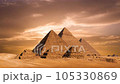 Timelapse of ssunset at Pyramid complex of Giza, in Cairo, Egypt. 105330869