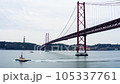 The 25 April Bridge, also known as Ponte 25 de Abril in Portuguese, is a suspension bridge that spans the Tagus River in Lisbon 105337761