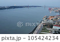 Aerial view on the city, the 25 April Bridge and Tagus River in the evening Lisbon 105424234