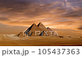 Timelapse of ssunset at Pyramid complex of Giza, in Cairo, Egypt. 105437363