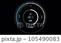 Battery charging digital display animation showing process of electric car battery charging. The charge indicator shows the progress of charging an electric car. 105490083