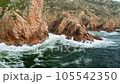 Aerial view of green scenic cliffs and fantastic rocky coast, Cabo da Roca, Portugal 105542350