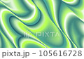 Holographic wave in motion. Abstract trendy rainbow holographic background in 80s style. Blurred texture in green, blue and white colors. Pastel colors. 105616728