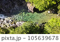【長野県】エメラルドグリーンの清流、阿寺渓谷の空撮 105639678