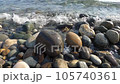 Black sea coast with pebble beach  105740361