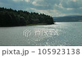 View from Lipno lake dam to the west across the hills of Sumava national park 105923138