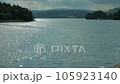 View from Lipno lake dam to the west across the hills of Sumava national park 105923140