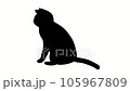 sitting cat silhouette 105967809