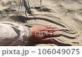 Woman hands touching golden sand on the beach . High quality FullHD footage 106049075