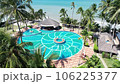 Aerial view of Swimming pool and the beach in the Phan Thiet resort, Binh Thuan Province, Viet Nam 106225377