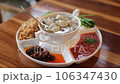 Traditional Raw Oyster Dish with Vegetables, Thailand served on the side 106347430