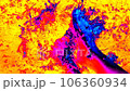 Female legs are refreshed by bathing and splashing water. Thermal camera detail scan 106360934