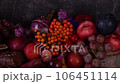 Still life of fruits, autumn composition, Harvest Festival, Thanksgiving 106451114