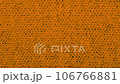 Close-up of orange texture fabric cloth, textile background. Movement towards the viewer. Macro zoom. 106766881