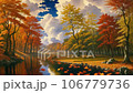 Autumn leaves forest landscape generative AI 106779736
