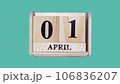 綠屏視頻顯示木製日曆上從 4 月 1 日到 4 月 30 日的日期。 106836207