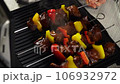 Grilled barbecue at home. Electric grill, grilled meat, barbecue, kebab 106932972